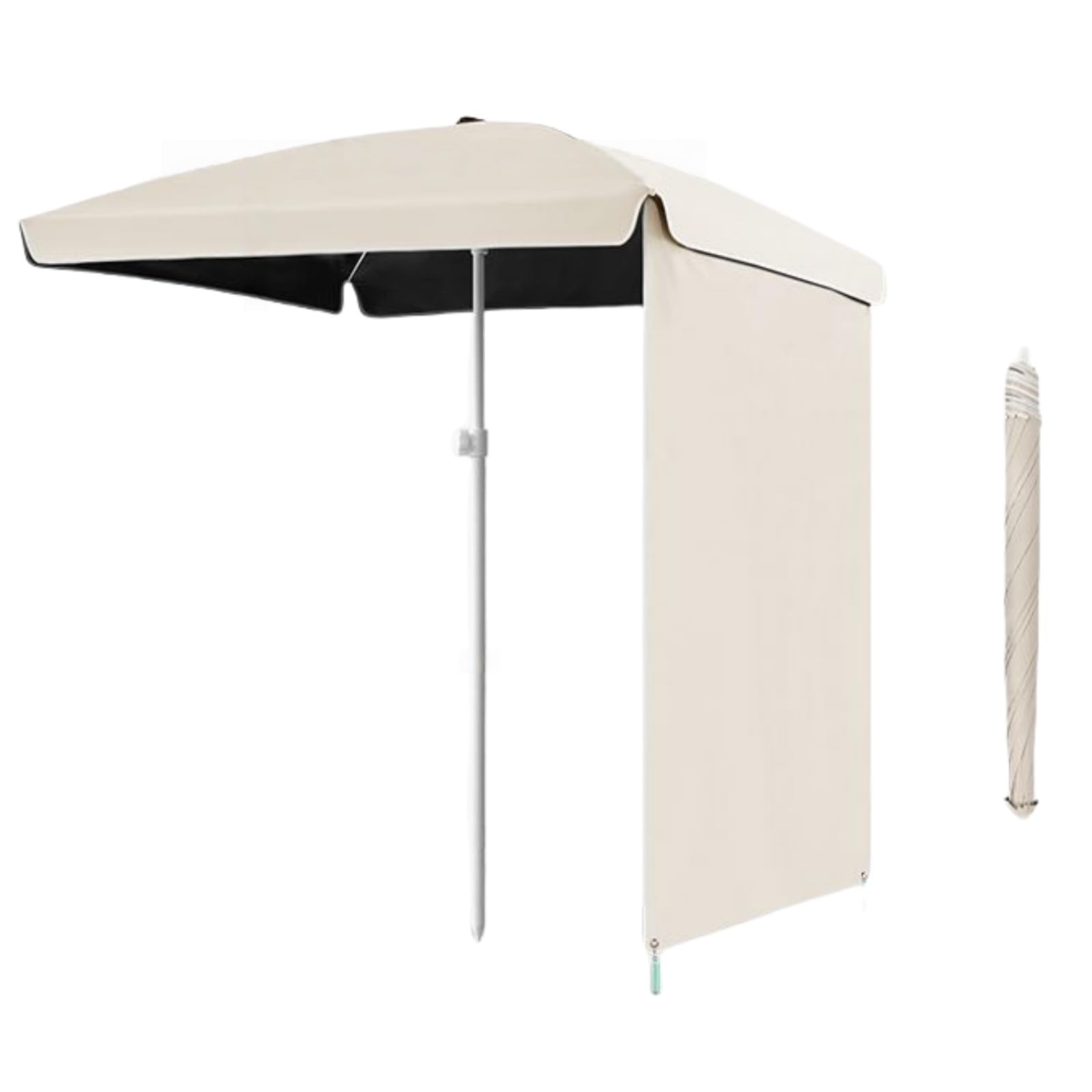 Großer Outdoor Strandschirm mit Standfuß, UV 50+ Sonnenschutz, wasserdicht, windabweisend für Terrasse, Hinterhof, Pool