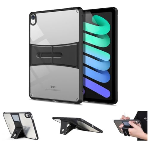 �X�^���h�t�� iPad mini7�p �P�[�X (A17 Pro�A2024) iPad mini ��7/6����p �J�o�[ �N���A ���� �w�� �͂ߍ��� ���p�x ���^ �ϏՌ� �w�� �r�W�l�X,�u���b�N