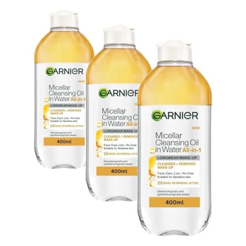 Image of Garnier Micellar Cleansing Water, Oil-Infused, 400ml (Packing May Vary). (Pack of 3)