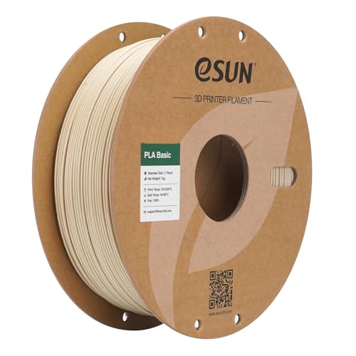 eSUN PLA Filament 1.75mm, PLA Basic 3D Drucker Filament Maßgenauigkeit +/- 0.03mm, 1KG Spule (2.2 LBS) Super Speedy PLA Filament für 3D Drucker, Knochig weiß