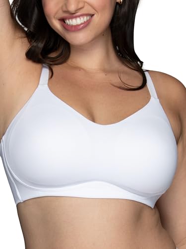 Vanity Fair Brasier cómodo inalámbrico para mujer, personaliza tu forma y apoyo: correas convertibles, suéter fácil, alisado de espalda, Suavizante de espalda - Blanco, Large