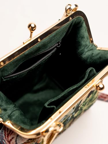 Image of Theater Kisslock Clutch Bag for Women with Adjustable & Detachable Straps | Vintage-Inspired Structured Sling Bag for Day & Evening Use