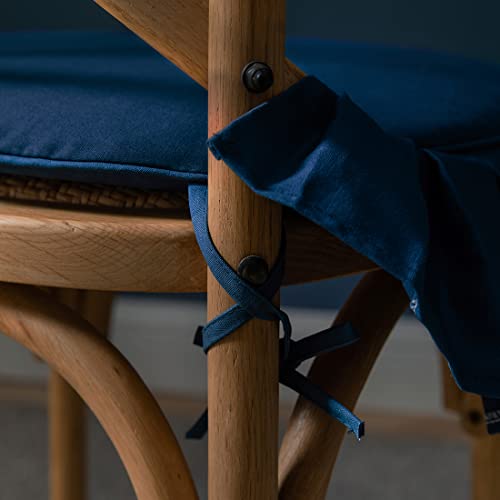 Xslive Solid Ruffled Chair Pad With Ties,Comfortable Non Slip Seat Cushion Kitchen Dining Decor Chair Cushion With Removable Cover (Lakeblue,18"X18") #TOP2