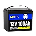 WattCycle LiFePO4 Lithium Battery 12V 100Ah, Use EV Grade A+ Cell, Buit-in 100A BMS, Low Temperature Protection, Up to 15000 Cycles -Perfect for RV, Solar System, Trolling Motor, etc.