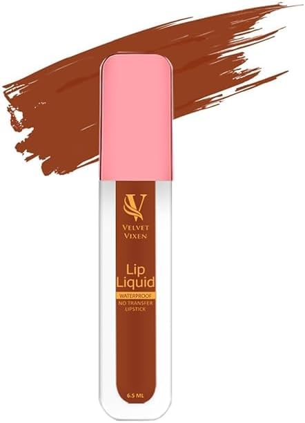 Velvet Vixen Liquid Lipstick Rich Coco 16 | Waterproof, No Transfer Matte Finish | Long Lasting Smudge Proof Nude Brown Lipstick for Women | 6.5 ml
