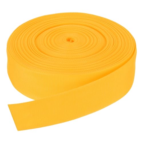 DMiotech 50 Yard x 2 Inch Width Nylon Webbing Strap Poly Flat Webbing Strapping for DIY Craft Backpack Strapping, Sewing, Outdoor Gear Repair, Dark Yellow