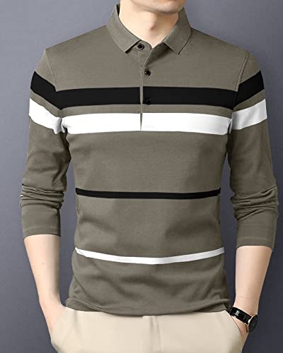 Image of Noble Monk Men's Polycotton Regular Fit Full Sleeves Polo T-Shirt