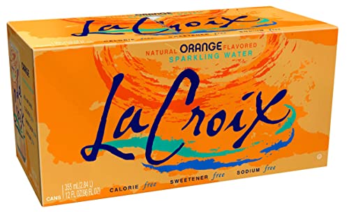 LaCroix Sparkling Water, Naturally Essenced, Orange, 12 Fl Oz (Pack of 12), 144 Fl Oz