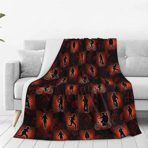 Horror Blanket Bike Throw Blanket Flannel Blankets 50X40