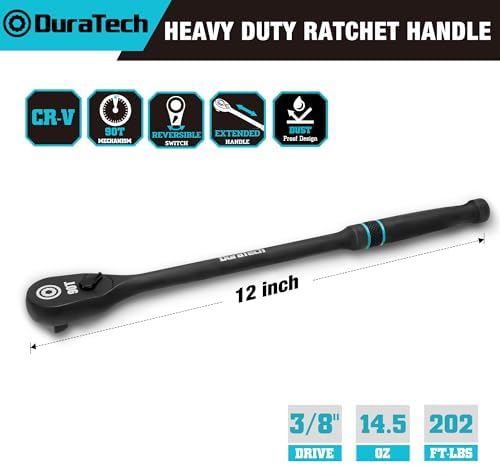 DURATECH Extra Long Handle 3/8-Inch Drive Ratchet, 90-Tooth Ratchet Wrench — 사진 2