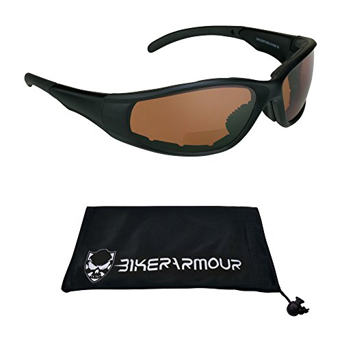 Bikershades Bifocal Safety Motorcycle Sunglasses Z87 +1.50 High Definition Blue Blocking Lenses. #TOP7