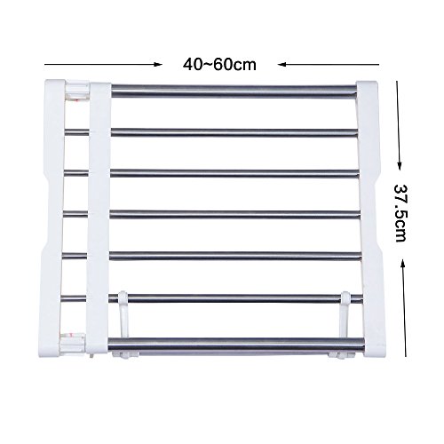 BAOYOUNI Erweiterbar Kleiderschrank Schrank Regal Stange Kleiderbügel Organizer Heavy Duty Metall Lagerregal DIY Separator Teiler Kleideraufbewahrungssysteme Garage Wandregale (40-60cm)