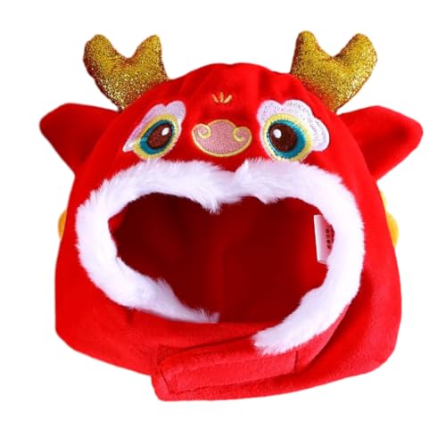 TOBBOMEY ペット用ヘッドギア 猫専用の猫帽子 猫の誕生日衣装 猫のハロウィンコスチューム 漫画の犬の帽子 猫のドレス カーニバルのペットの コスチュームアクセサリー ぬいぐるみ 赤