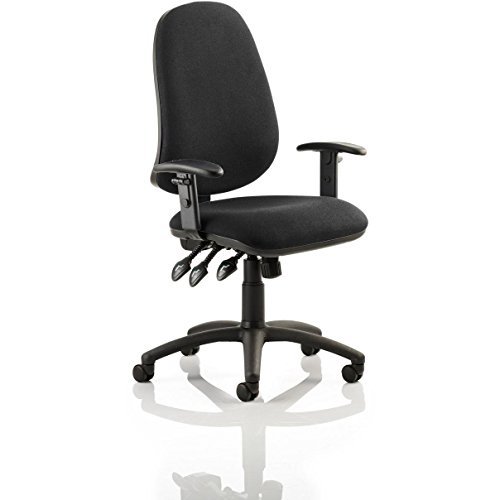 Dynamic KC0035 Eclipse XL III Lever Task Operator Chair with Height Adjustable Arms - Black