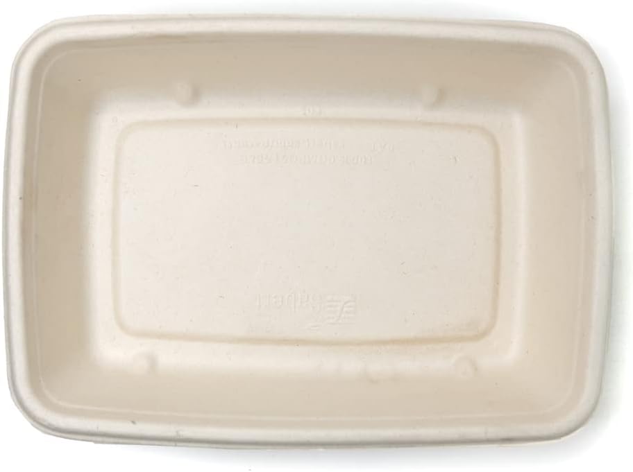 Sabert Natural Rectangular Pulp Lid For 650 / 950 ml Containers. (Box of 300)