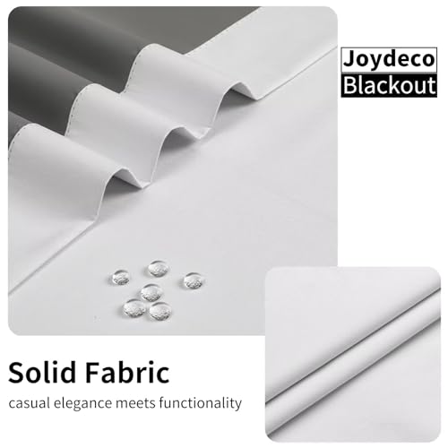 Image of Joydeco Solid White Blackout Curtains 120 Inches Long, Extra Long Black Out Curtains 108 Inch Long for Living Room Bedroom, Total Room Darkening Drapes for Windows with Grommets