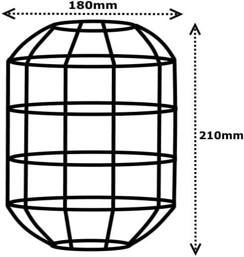 Retro Design Light Shade - Metal Wire Basket Cage Lamp Shade - Ceiling Pendant Light Shade  Wire Cage Lamp Shade - Industrial Vintage Style  Easy Fit Metal Lamp Shade - White