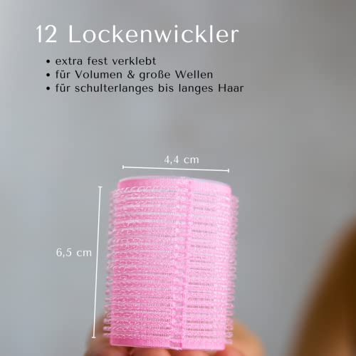Foto von Lockenwickler Set (44mm): 12 große Lockenwickler, 12 Klammern, Anleitung, Box (hair rollers with clips)