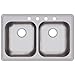 Elkay GE233214 Dayton Equal Double Bowl Top Mount Stainless Steel Sink, 33 x 21