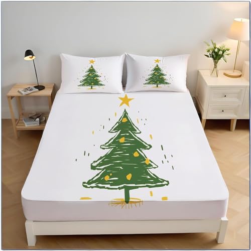 Spannbettlaken 100x200cm Weihnachten 3D Weihnachtsmotiv Bettlaken...