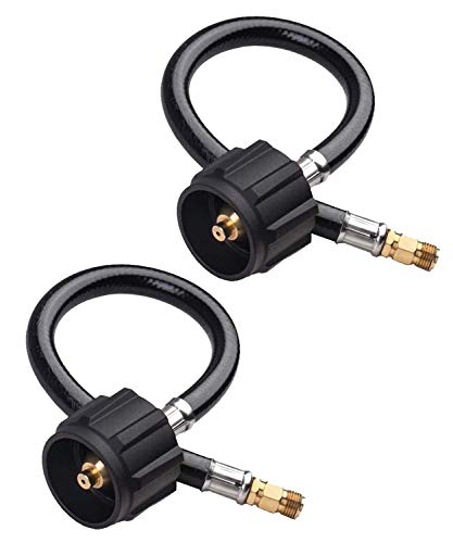 SHINESTAR 12inch 1/4in Inverted RV Propane Pigtail Hose, Type1 Connection, 2 PCS