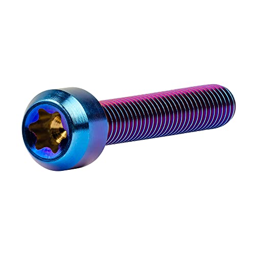 Image of Titanium Torx Square Head M6 x 10 15 20 25 30 35 40 45 50 60 65 70 80mm Screw Pack of 5 (Burn Blue, M6x40mm)