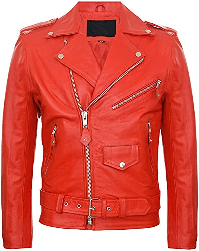 Image of Men Leather Jacket - Lambskin Winter Vintage Motorcycle Biker Jacket, Coat Soft & Stylish Moto Ride & Racing Jacket's