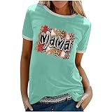 Tuianres Women Casual T-Shirts Graphic Tees Fashion Leopard Print Shirt Short Sleeve Round Neck Loos