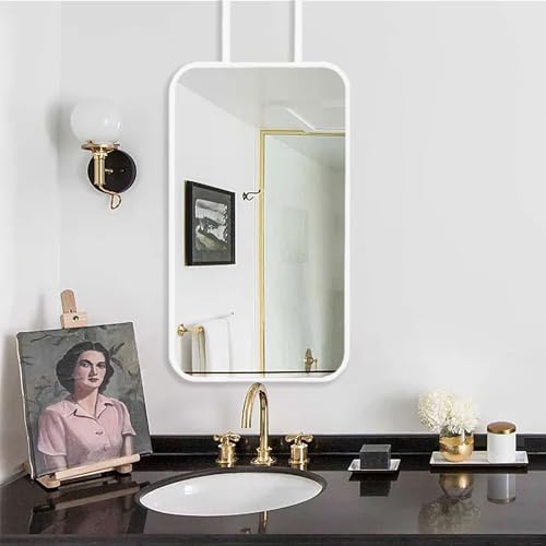Drsyffsup Rectangular Espejo de Pared - Espejos Colgantes montados en el Techo Espejo de tocador Decorativo para el hogar para baño/Sala de Estar/lavadero, Espejo de Barra Colgante Moderno(40cmx70cm)
