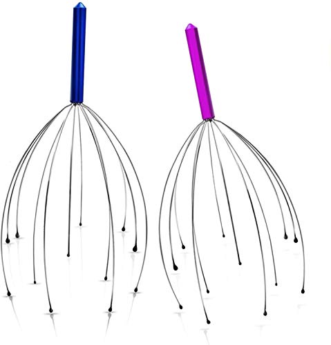 Scalp Massagers, Handheld Head Massage Tingler, Scratcher for Deep Relaxation, Hair Stimulation and Stress Relief (2 Pack, Random Handle Colors)  Great Gifts
