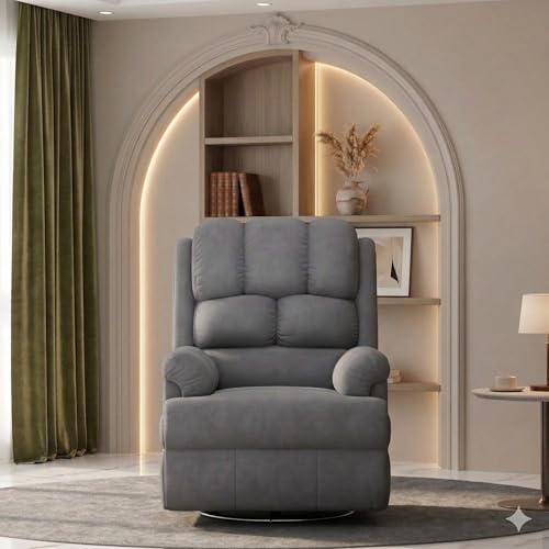 Image of Solis Royale 1 Seater Recliner Sofa Chair | Motorized Recliner Lounge Sofa Chairs for Relaxing | Comfortable Cushioned | Living Room, Bedroom, Office (Luxe-Nap - Grey, Luxe-Nap - Fabric)
