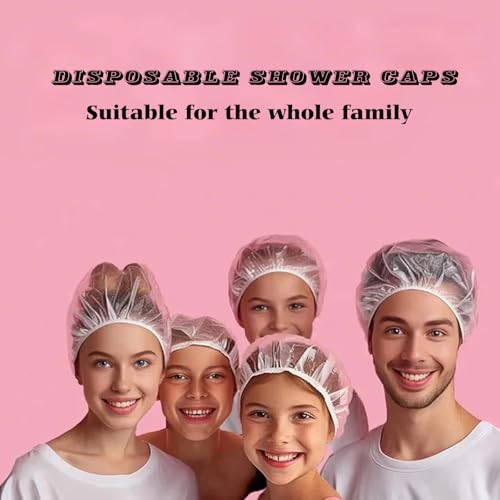 100PCS Disposable Shower Caps, Plastic Clear Hair Cap Large Thick Waterproof Bath Caps for Women & Men Unisex Reusable Travel Essentials for Deep Conditioning, Hair Treatment, Hotel, Spa, and Home Use - Image 8