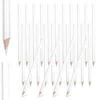 24 Pcs White Fabric Pencil for Sewing 7 Inch White Colored Pencils Bulk Water Soluble Marker Tailor Pencil Wipe Quilting Pens Sewing Washable Marking Pen for Dressmaker Wedding Bridal Shower Games