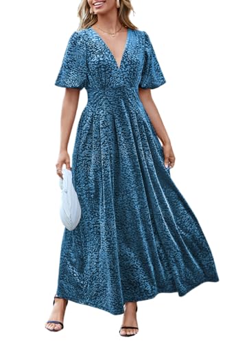 Image of Sissyaki Velvet Maxi Dress Fall Wedding Guest Dress 2026 | Semi Formal to Formal Events, Family Pictures, Holiday Party Dinner Dress