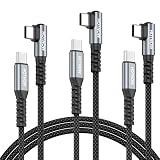 HOTNOW Cable USB C a USB C 90 Grados 1m 3Pack, 65W Cable USBC Carga Rápida