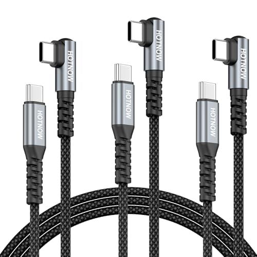 HOTNOW Cable USB C a USB C 90 Grados 1m 3Pack, 65W Cable USBC Carga Rápida