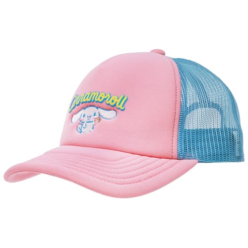 Cinnamoroll Trucker Hat Puff Print Adult Baseball Cap with Curved Brim Pink One Size