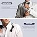 Gollnwe Tuxedo Shirts for Men Wing Collar French Cuff with Cufflinks and Bow Tie Mens Dress Shirt for Wedding White L