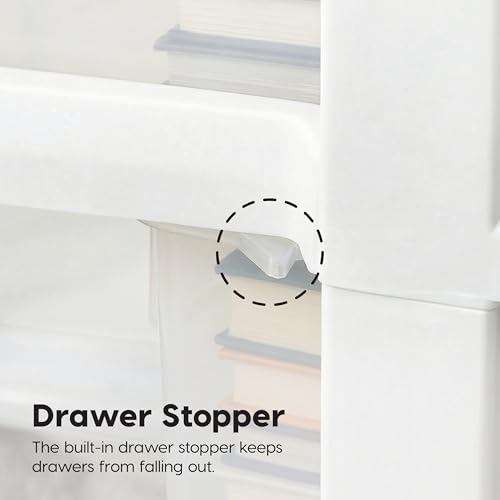 Image of IRIS USA 3-Drawer Slim Narrow Storage Organizer, 2-Pack, White /Clear