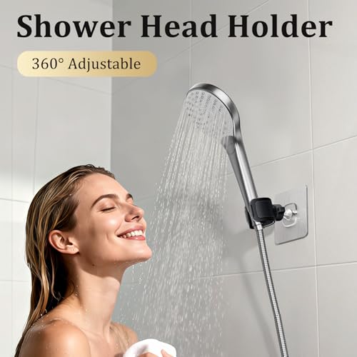 Support de pommeau de douche mural réglable et pivotant à 360° - 4