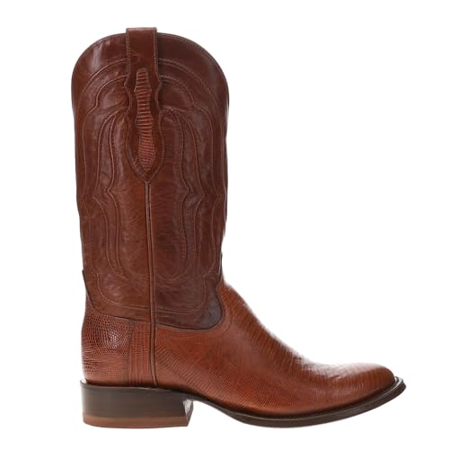 Tony Lama Mens Kirtland 12 Inch Lizard Round Toe Dress Boots Mid Calf - Brown - Size 10.5 EE