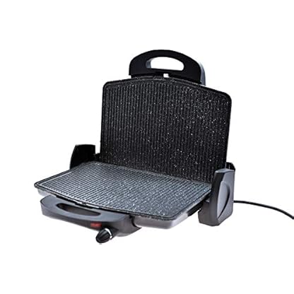 Kochmann Max 1600W Elektrogrill - Tischgrill, Panini-Grill, Sandwichmaker - Antihaftbeschichtung, Temperatursteuerung - Schwarz, Modern, Kunststoff – Bild 3