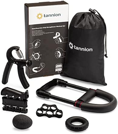 Tannion 6 Piece Forearm & Hand Grip Strengthener Set | Hand Strengthening Training Set | Finger and Wrist Strengthener With Adjustable Resistance | Strength Training Equipment