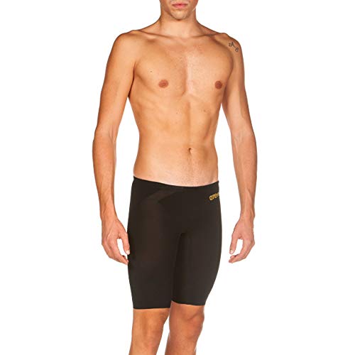 ARENA Powerskin Carbon Air2 Men's Racing Jammer Athletic Tech Suit Competitive Racing Swimsuit Endurance Swimwear, Black/Black/Gold, US Size 28 - Thumbnail 2