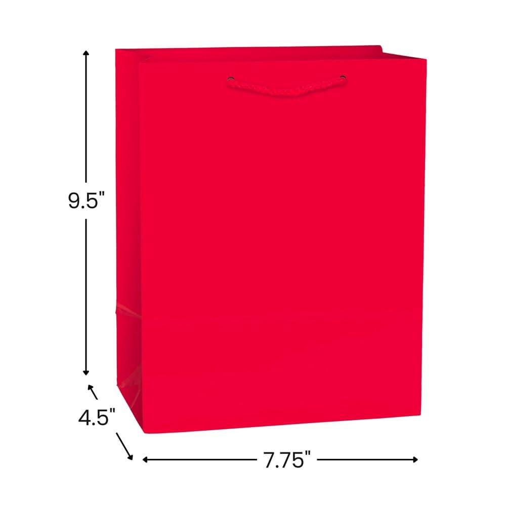 Amscan Friendly Medium brillant Sac cadeau, Rouge, papier Medium Rouge pomme