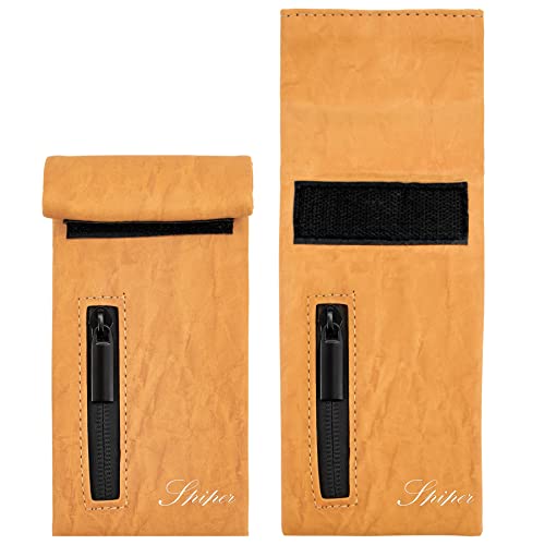 Leather Tobacco Pouch, 8.3"x3.3" Waterproof Scent Proof Bag for Smoking Accessories, Coffee, Spices (Brown)