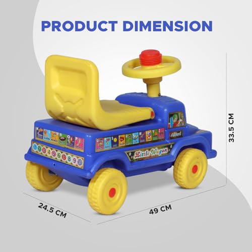 Toy Plus Little Wagon Rider Car | Ride-on Baby Push Car | Swing Car | Kids Power Wheel for Children | Suitable for Boys & Girls (Blue & Yellow) - Image 5