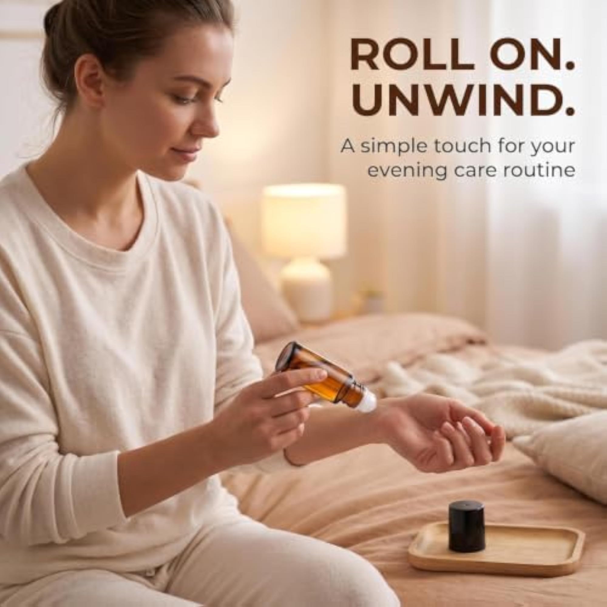 2Pcs Brown Glass Essential Oil Roller Bottles, 50ml