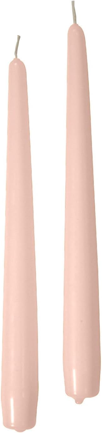 12 Conical Candles - Diameter 2.2 cm Height 30 cm - Peach Colour - Burning Time 10 Hours - Standard for Candelabra - Cereria Di Giorgio