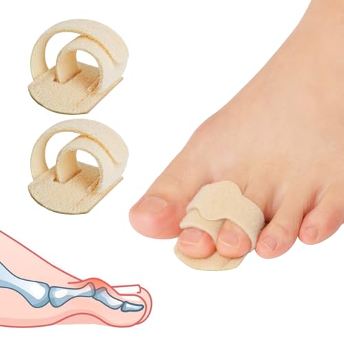 JUMPOW Hammer Toe Straightener for Women & Men - 2 Pcs Broken Toe Wraps Hammer Toe Corrector, Toe Splint Relief for Broken Toes, Crooked Toes & Overlapping Toes